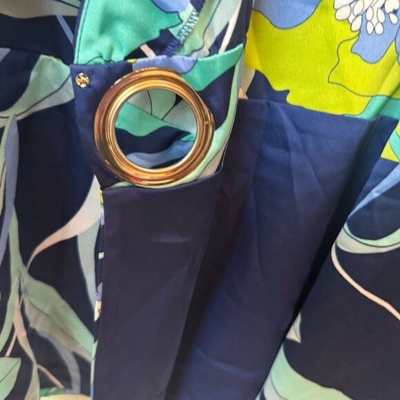 Marciano Wrap Dress Print Chain Rivets Rings Tie Belt Sexy Draped Lightweight M - Picture 11 of 16